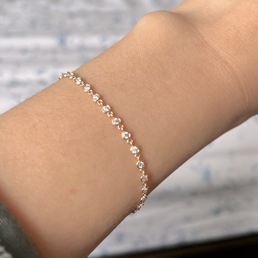 Diamond Tennis Bracelet, Diamond by the Yard Bracelet, 14k Solid Gold Diamonds.